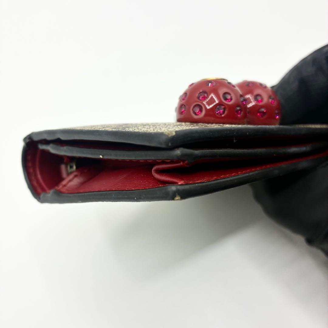 グッチ GGスプリーム 折り財布 さくらんぼ インターロッキング　チェリー