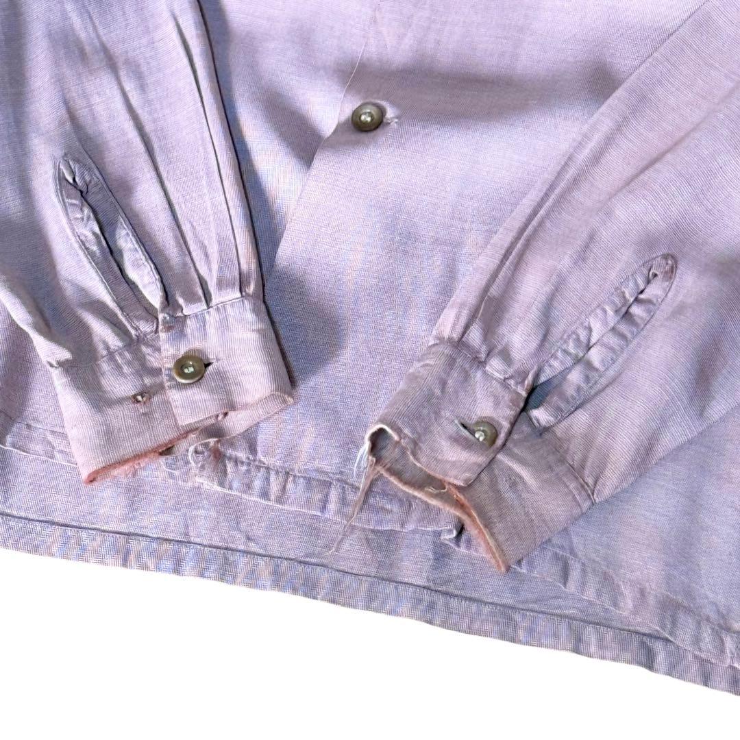 50s レーヨン開襟シャツ ピンク ロカビリー vintage