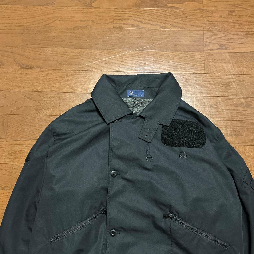 専用‼️FRED PERRY フリースボア ブラック ジャケット M デッキ