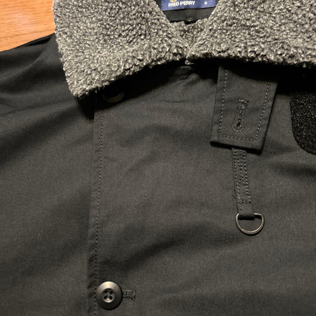 専用‼️FRED PERRY フリースボア ブラック ジャケット M デッキ