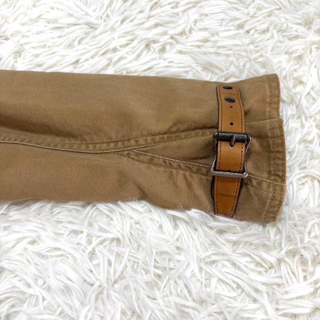 【美品】ラルフローレン コットン レザー切替 ジャケット サファリジャケット