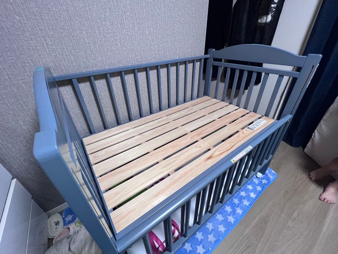 日本製 ベビーベッド グレー 使用期間 1年半 傷汚れなし