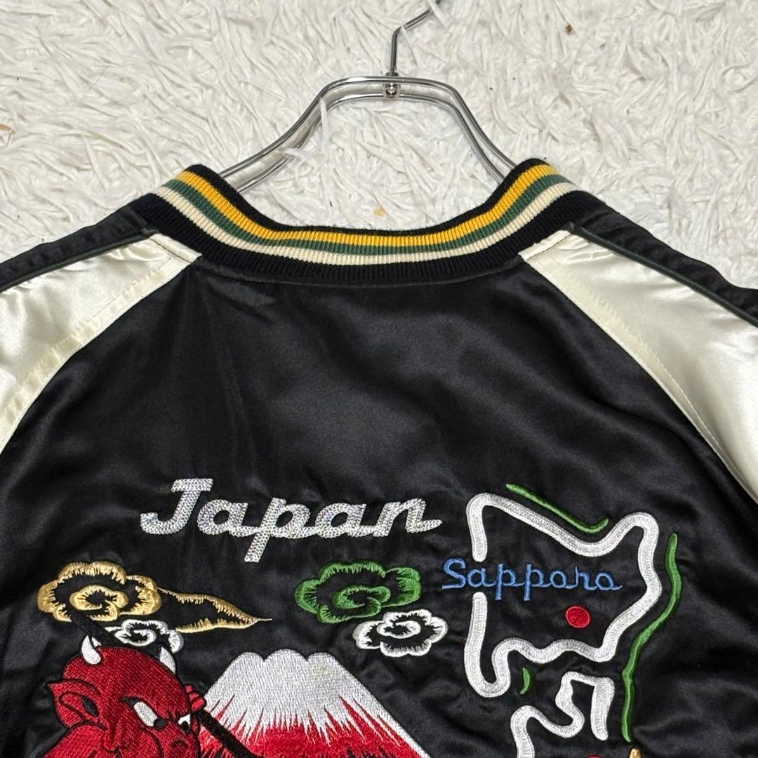 【美品】テッドマン リバーシブル スカジャン 別珍 ブラック タイガー 44.