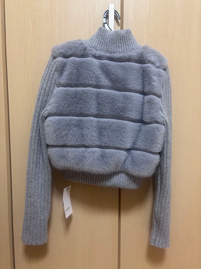 SNIDEL ファーニットブルゾン GRY 0サイズ