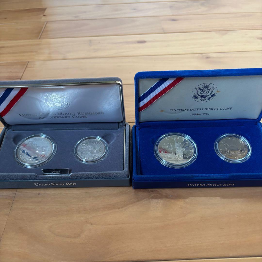 アメリカ　銀貨　2個セット　計4枚　硬貨　シルバー　　蔵出し