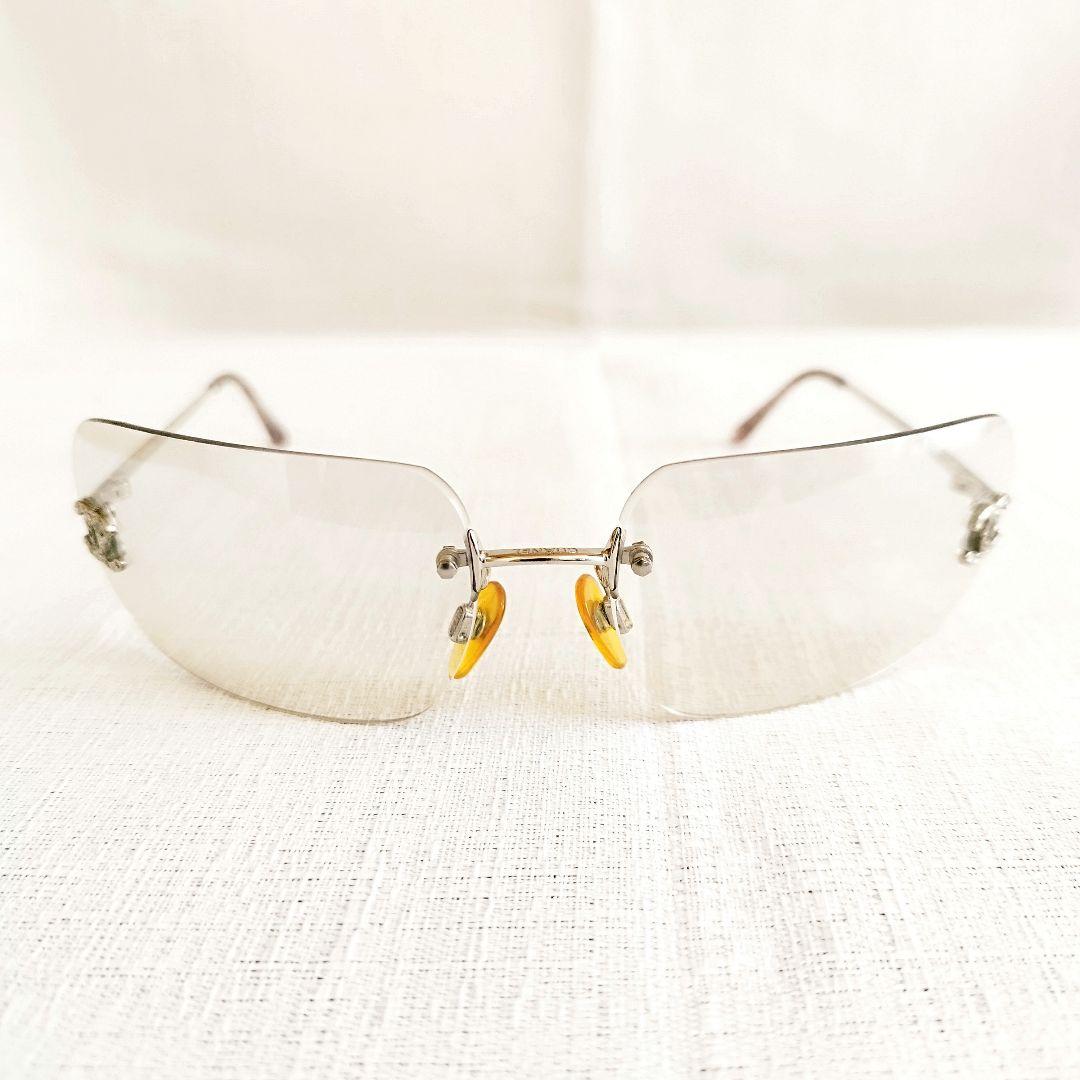 シャネル　サングラス　4017-D　ツーポイント　リムレス　ココマーク　ビジュー