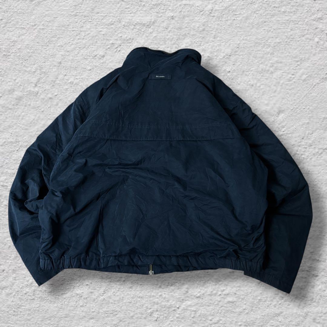 コロンビアウォームアップジャケット90s古着vintageシェルドシンチラ紺XL