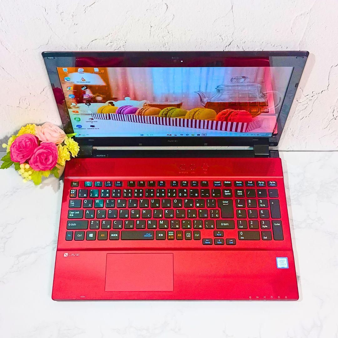 美品レッド❣️すぐ使える薄型ノートパソコン✨️初心者OK✨️サクサク快適SSD