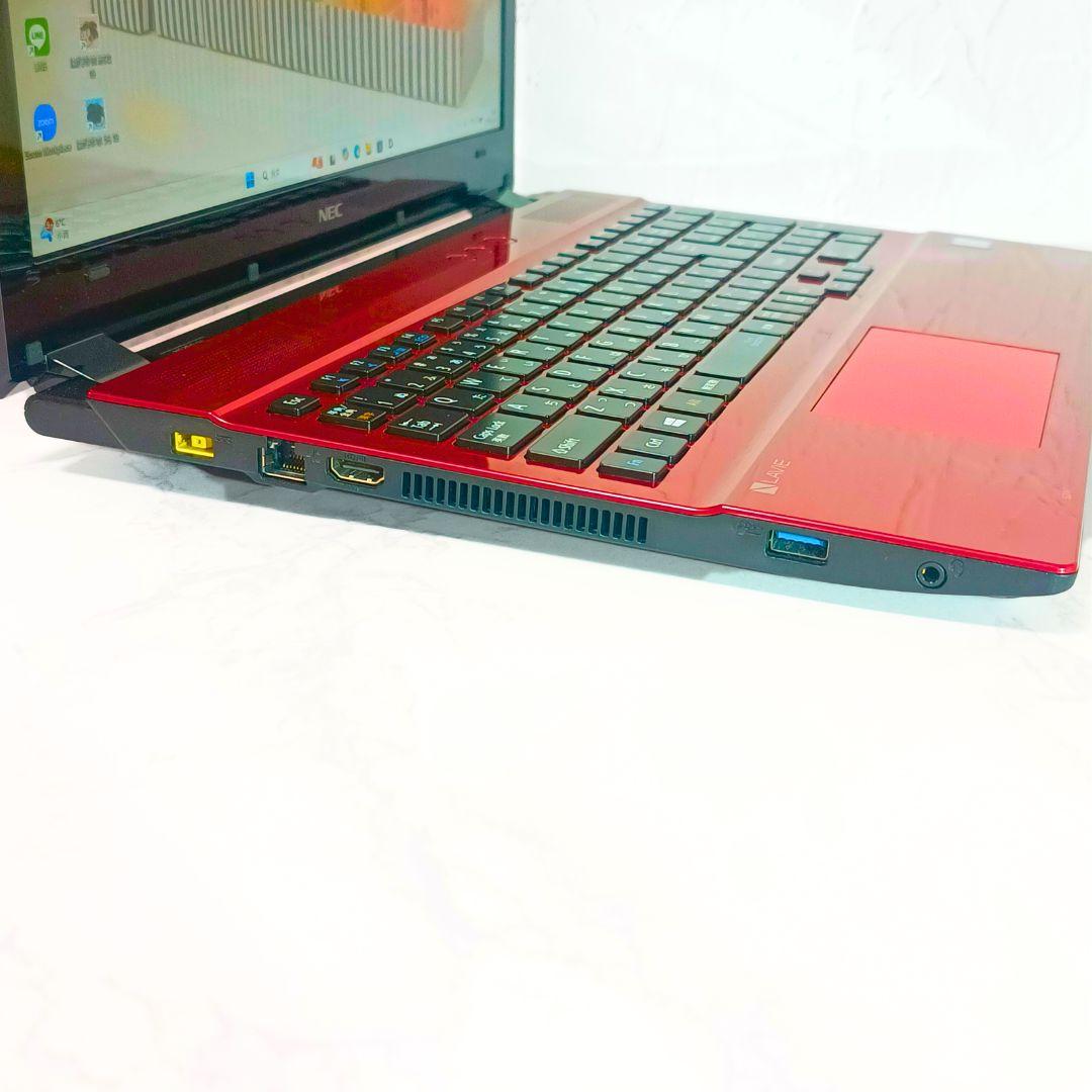 美品レッド❣️すぐ使える薄型ノートパソコン✨️初心者OK✨️サクサク快適SSD