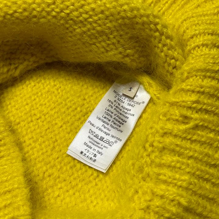 Celine セリーヌ フィービー期 アルパカ ニット セーター 黄色 イエロー