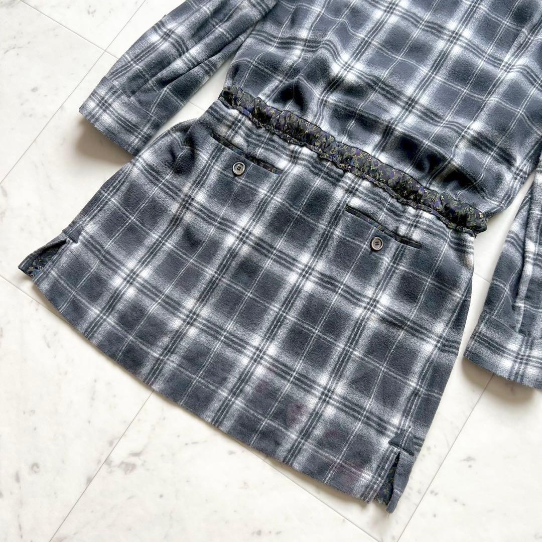 LOUIS VUITTON チェック モノグラム ウエスト絞り シャツワンピース