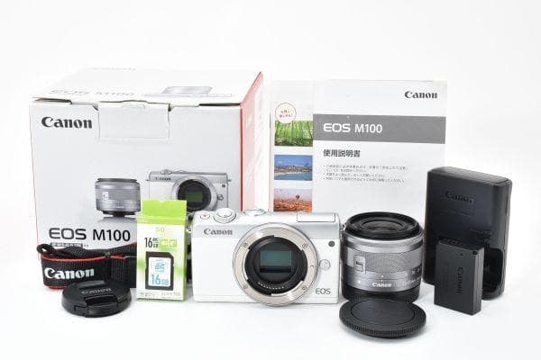 【美品】キャノン Canon EOS M100 レンズキット ミラーレスカメラ