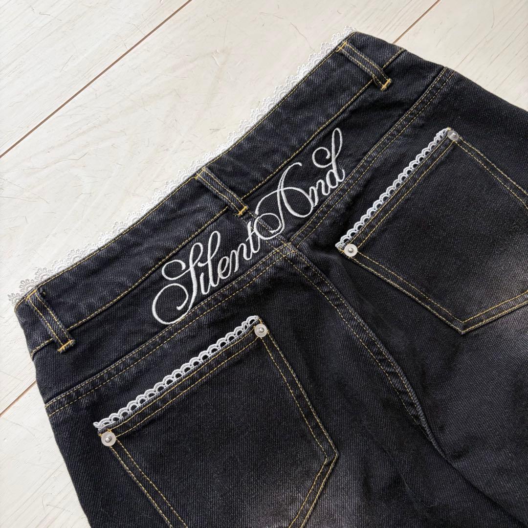 パンツ Andwang silent(and) lace denim pants M
