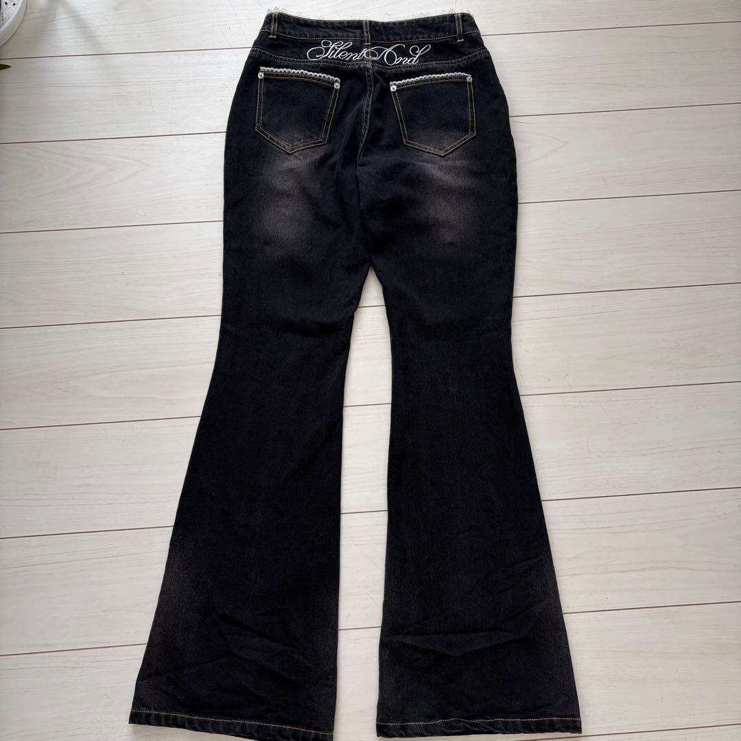 パンツ Andwang silent(and) lace denim pants M