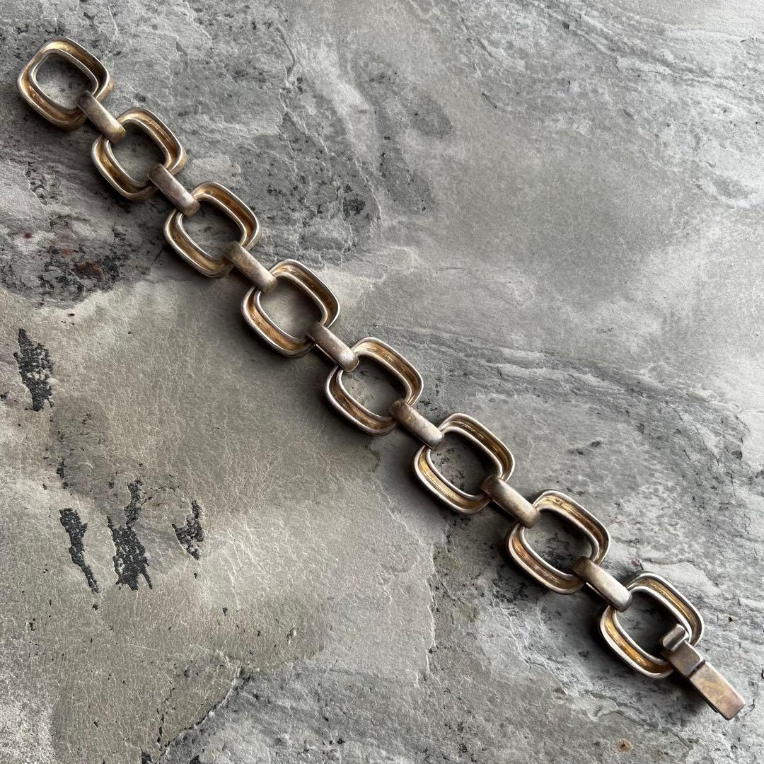 VINTAGE ヴィンテージ スクエア チェーン ブレスレット SPAIN