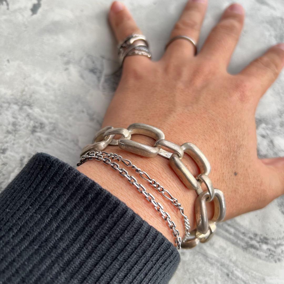 VINTAGE ヴィンテージ スクエア チェーン ブレスレット SPAIN