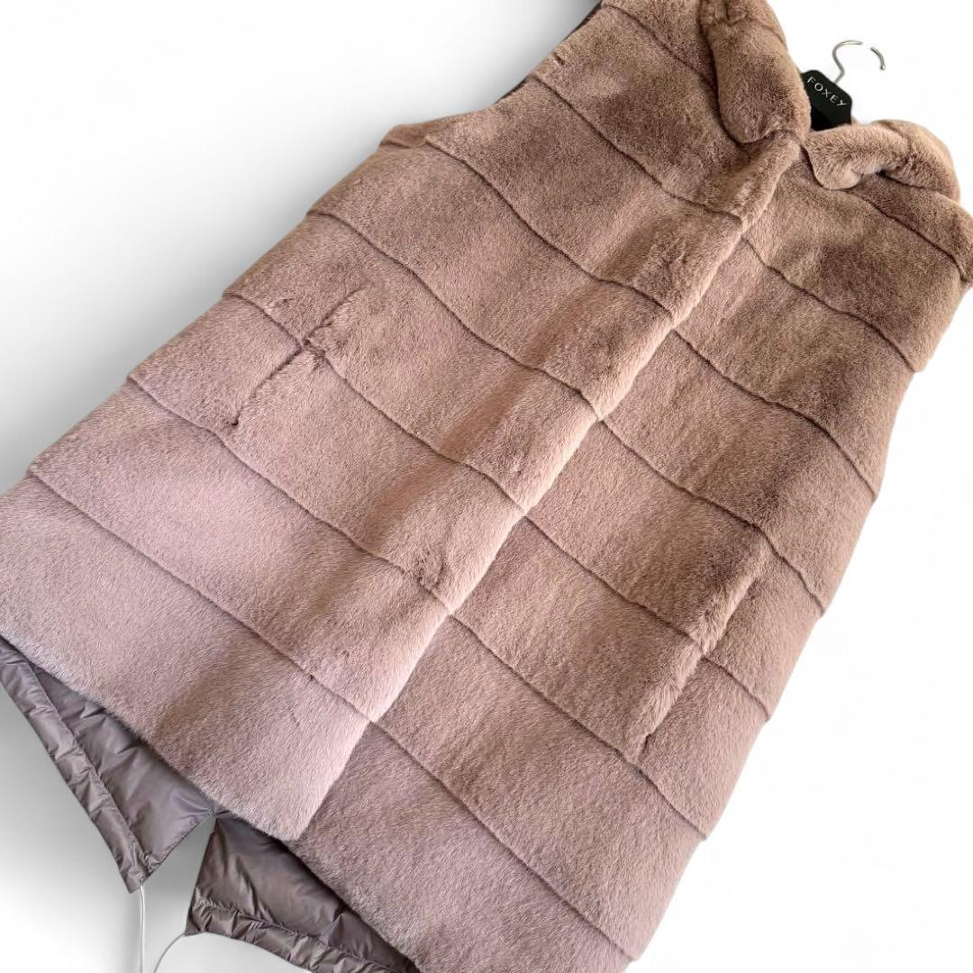 未使用 LOU ANDREA ふわふわファーダウンベスト リバーシブル