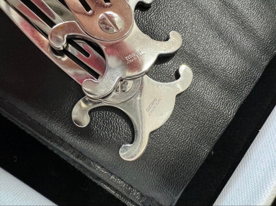 CELINE シルバー ヘアクリップ 2個セット