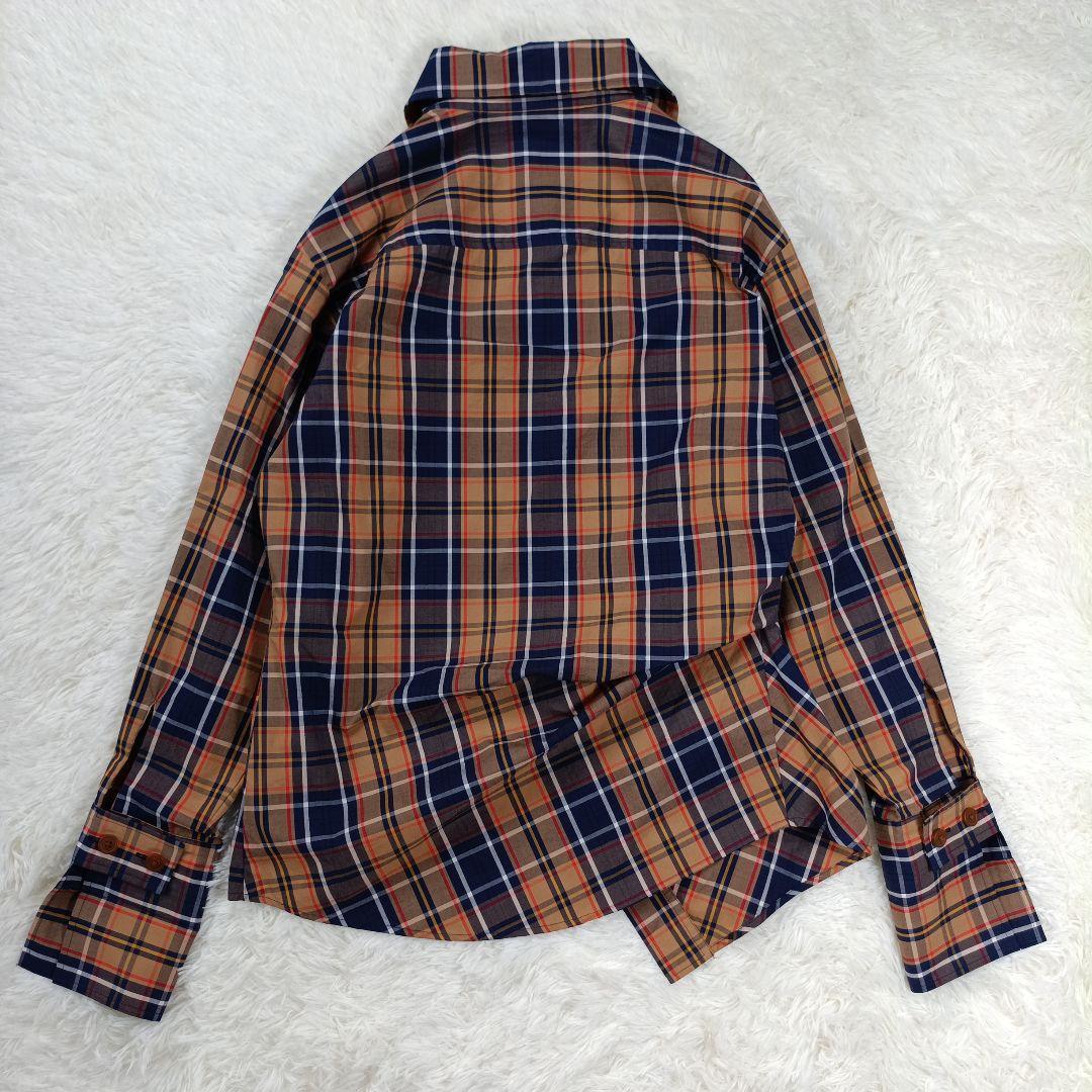 極美品✨ヴィヴィアンウエストウッド現行　変形シャツ　オーブ刺繍　アシメ　チェック