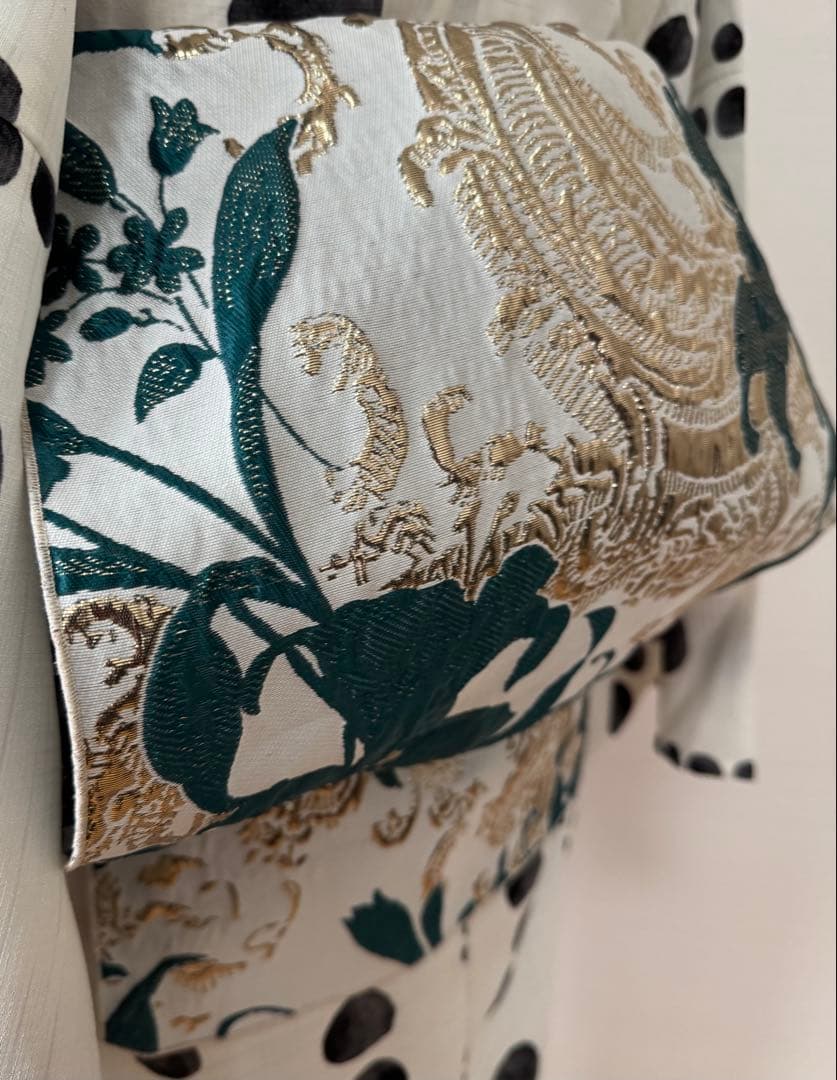 大人兵児帯【グリーンリリアルプ】【ブラックリリー】のセット