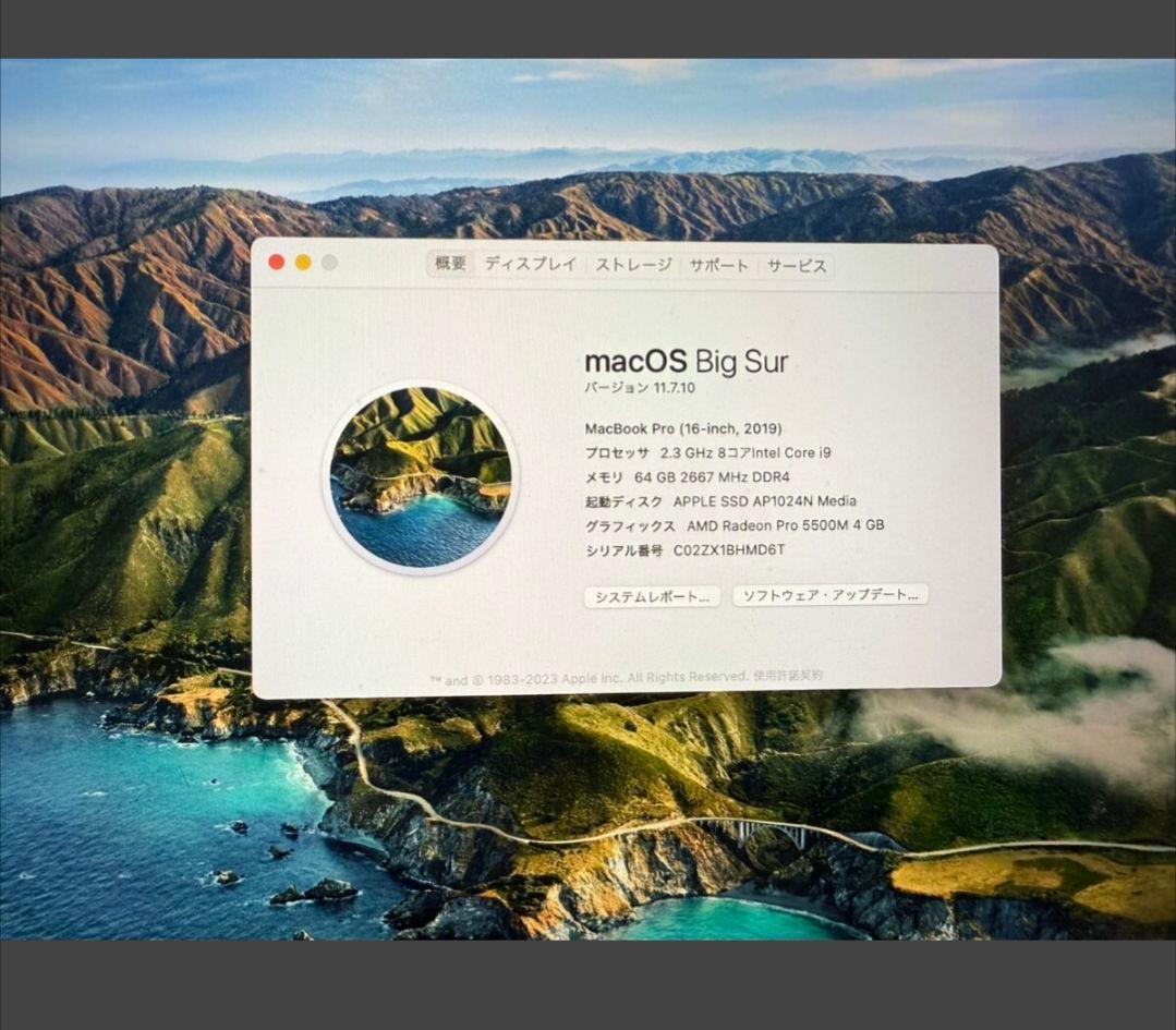 MacBook本体 Apple MacBookPro i9 SSD1TB 64GB
