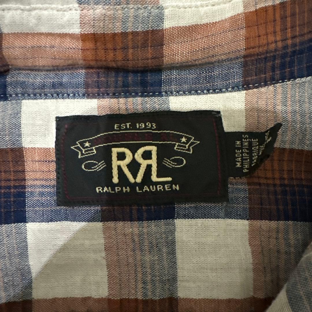 RRL チェック柄　ワークシャツ ポップオーバー ダブルフェイス メンズ