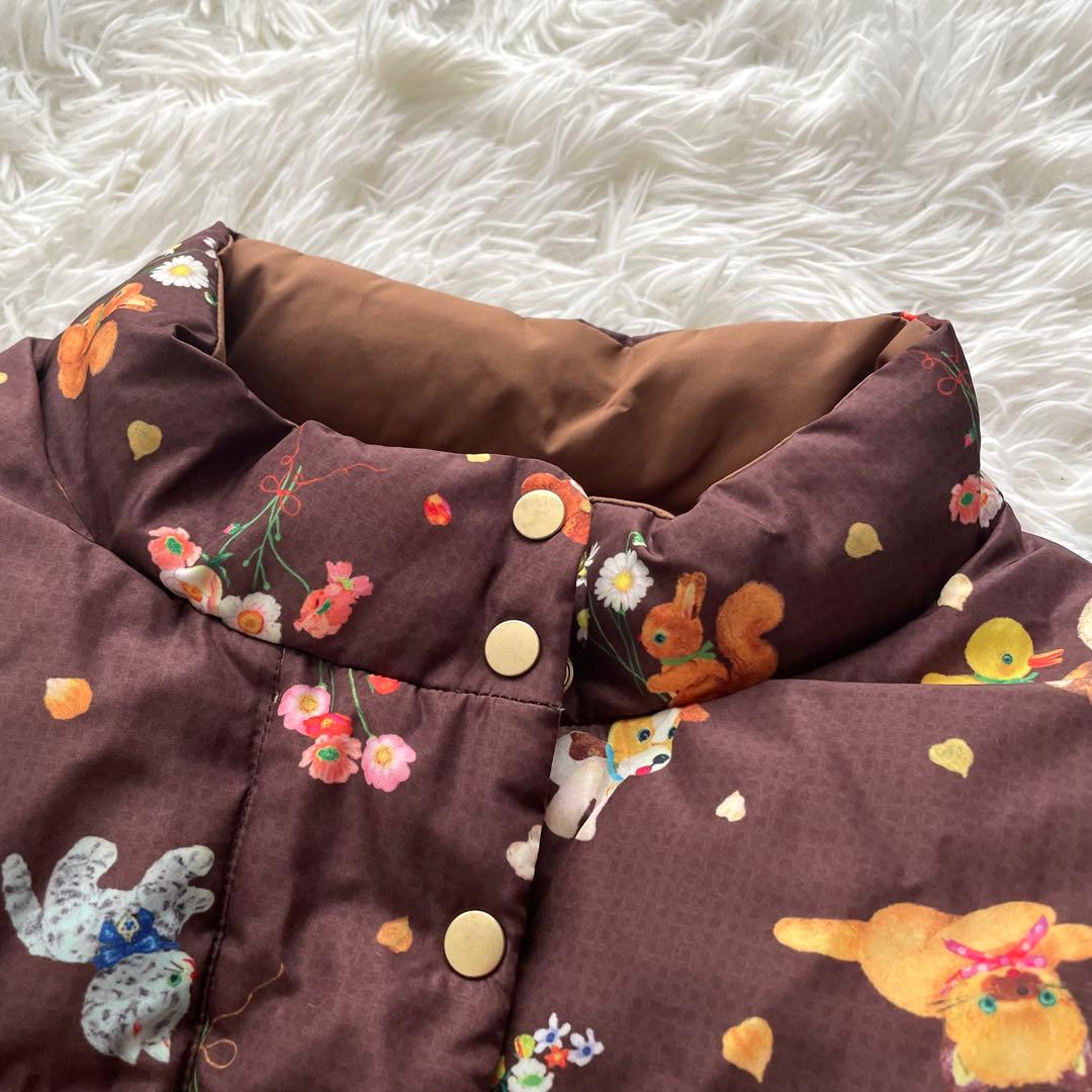 美品　yukiemon ダウンジャケット　ぬいぬい　動物柄　リバーシブル