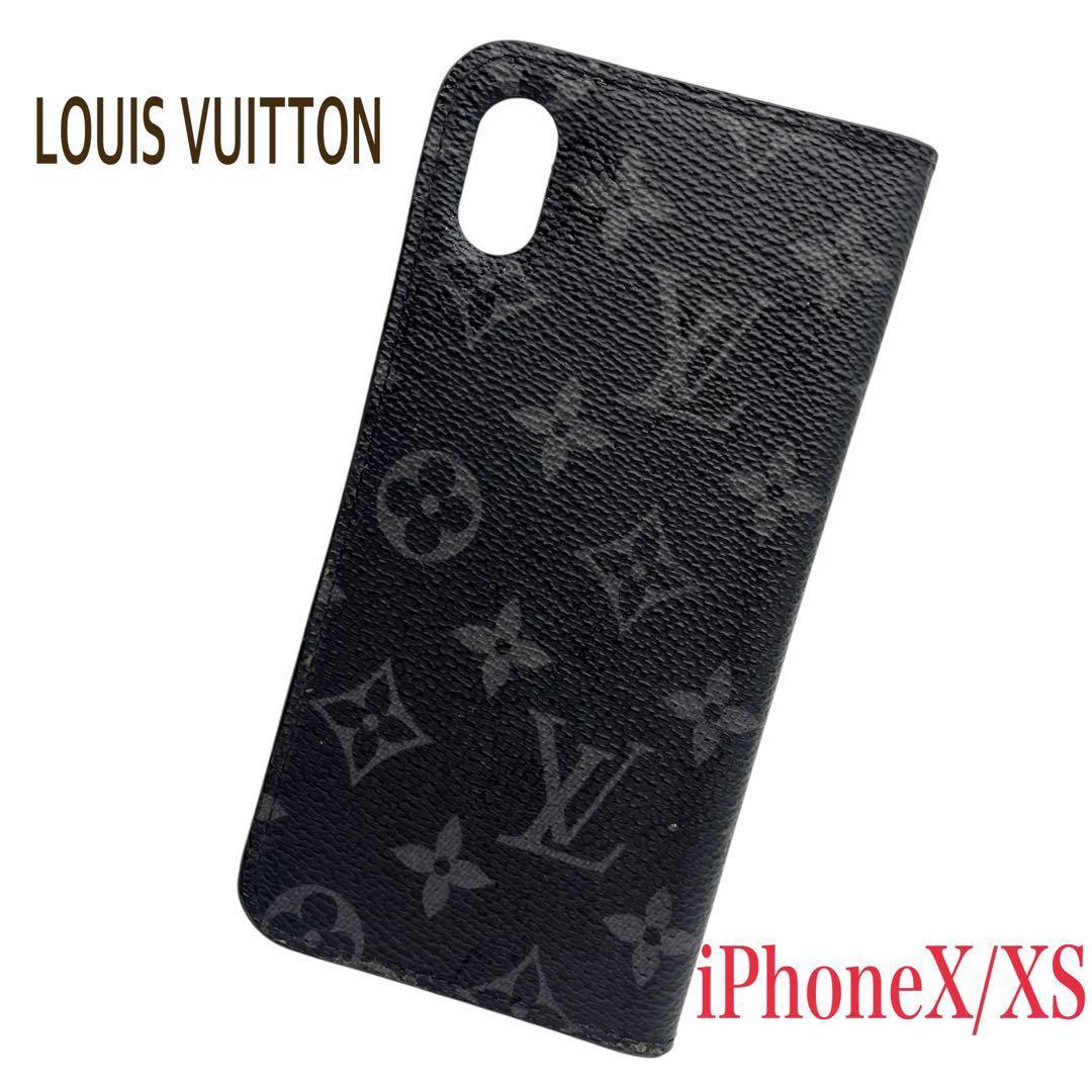【美品】ルイヴィトン スマホケースモノグラム フォリオ iPhone X/XS