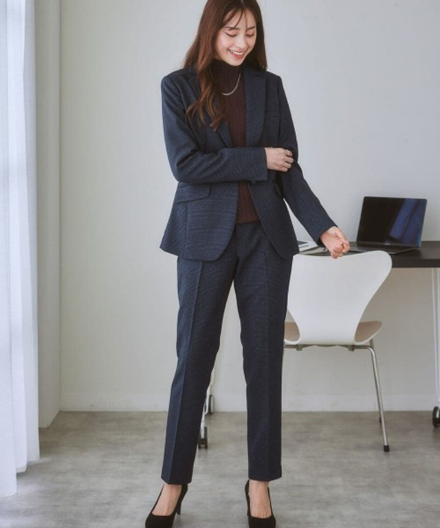 nissen ニッセン 7days パンツスーツ 7号 秋冬 ウール調