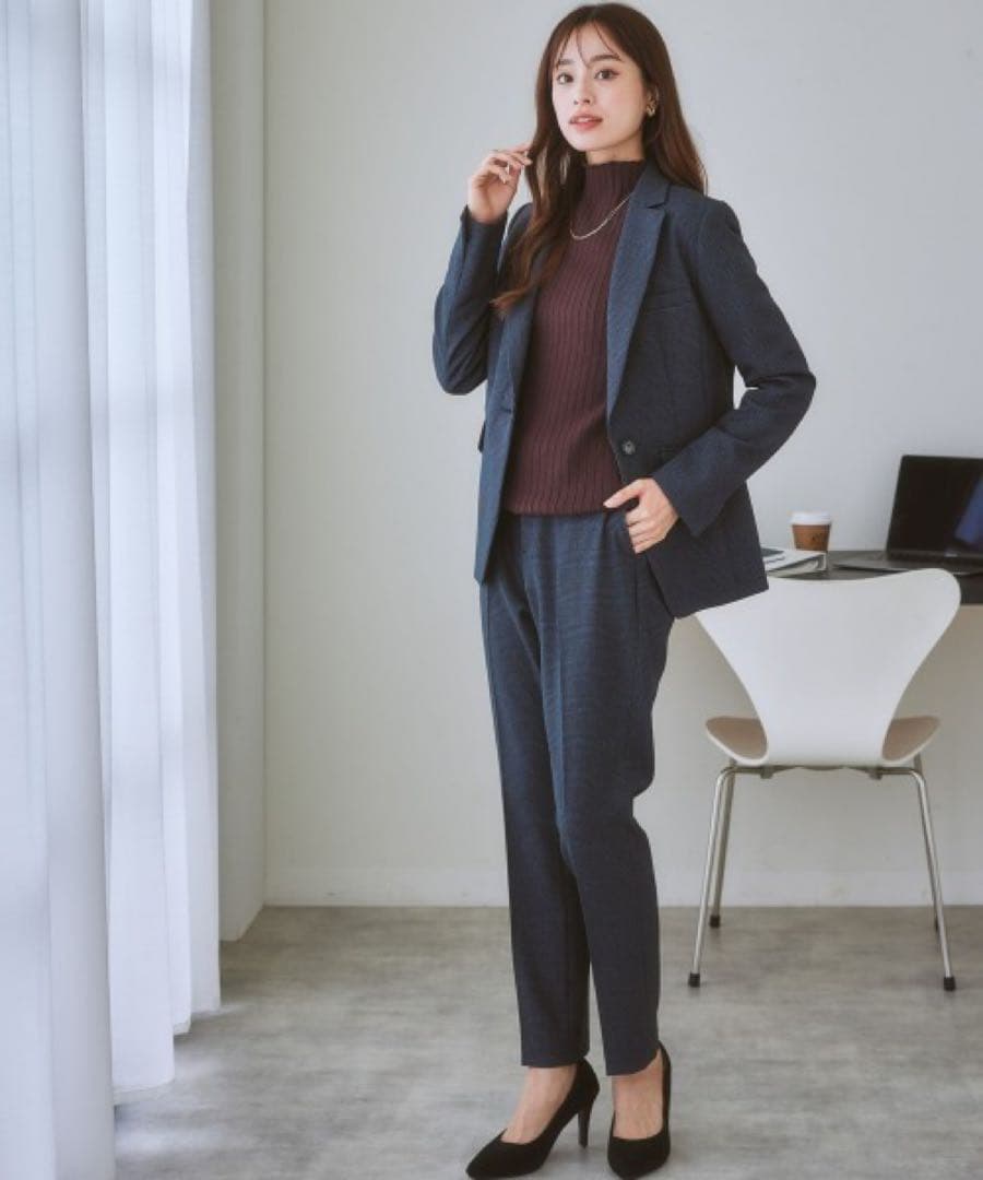 nissen ニッセン 7days パンツスーツ 7号 秋冬 ウール調