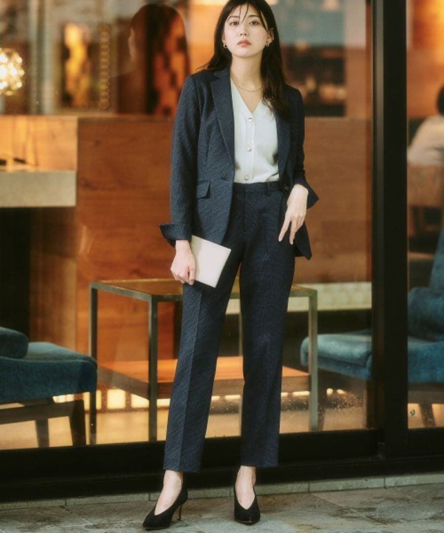 nissen ニッセン 7days パンツスーツ 7号 秋冬 ウール調