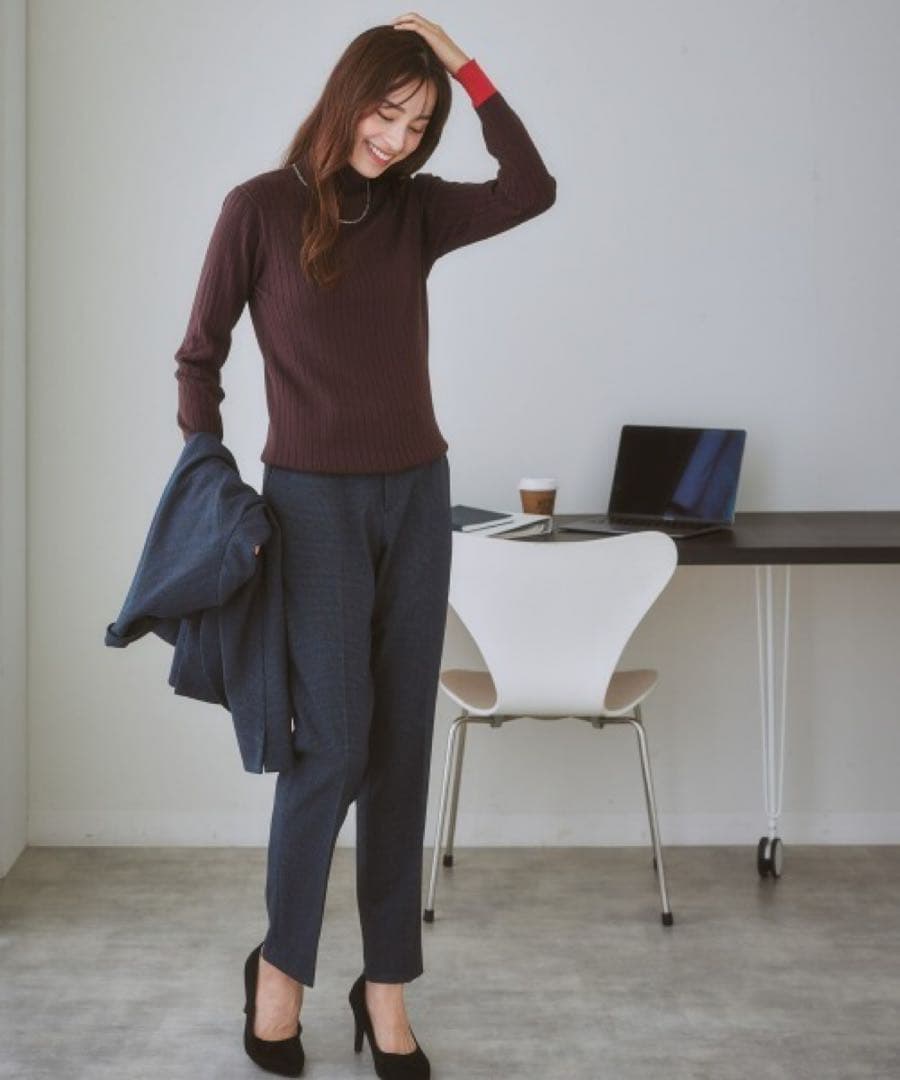 nissen ニッセン 7days パンツスーツ 7号 秋冬 ウール調