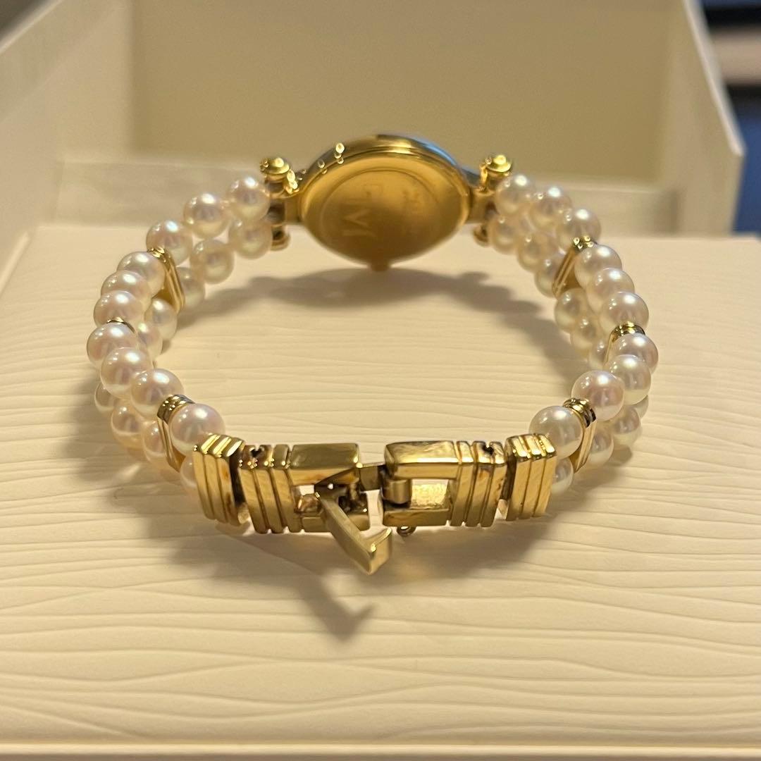 ミキモト パール ブレスレット 腕時計 JAL限定 シェル文字盤 稼働品