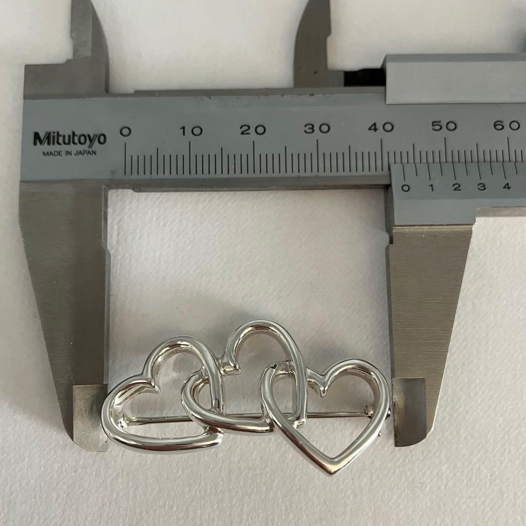 美品 TIFFANY＆Co ティファニー トリプル オープンハート ピンブローチ