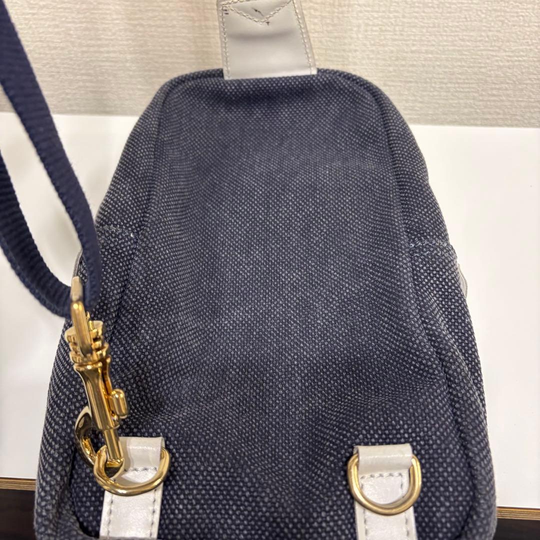 muta MARINE × bonfanti ボディバッグ キャンパス　ネイビー