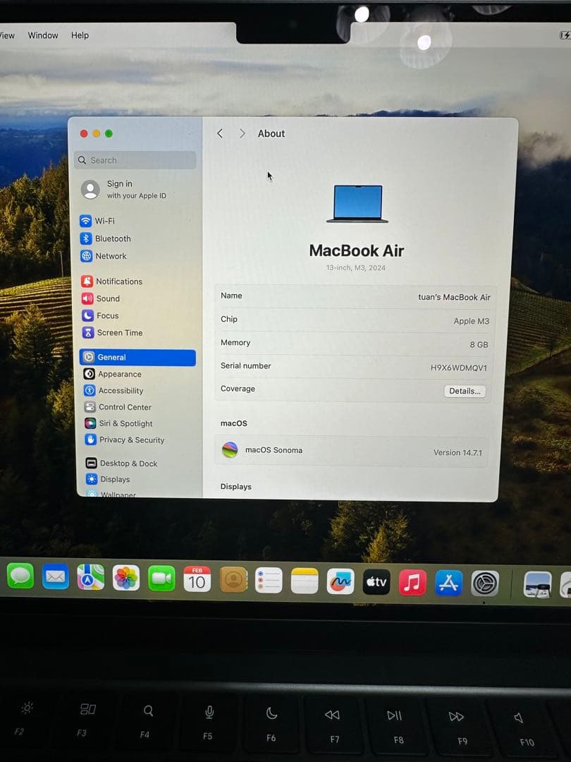 未使用に近い　バッテリー100%　MacBook Air M3 ミッド