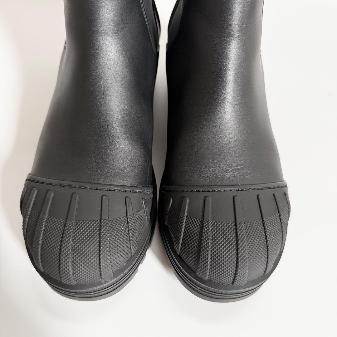 未使用級　ロゴ　厚底　DIOR チェルシーブーツ　サイドゴア　オールレザー