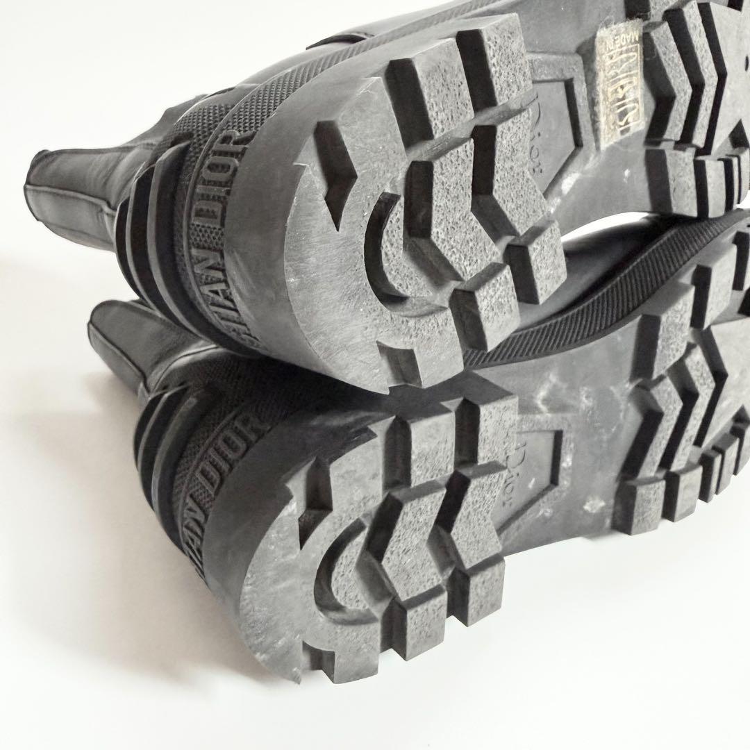 未使用級　ロゴ　厚底　DIOR チェルシーブーツ　サイドゴア　オールレザー