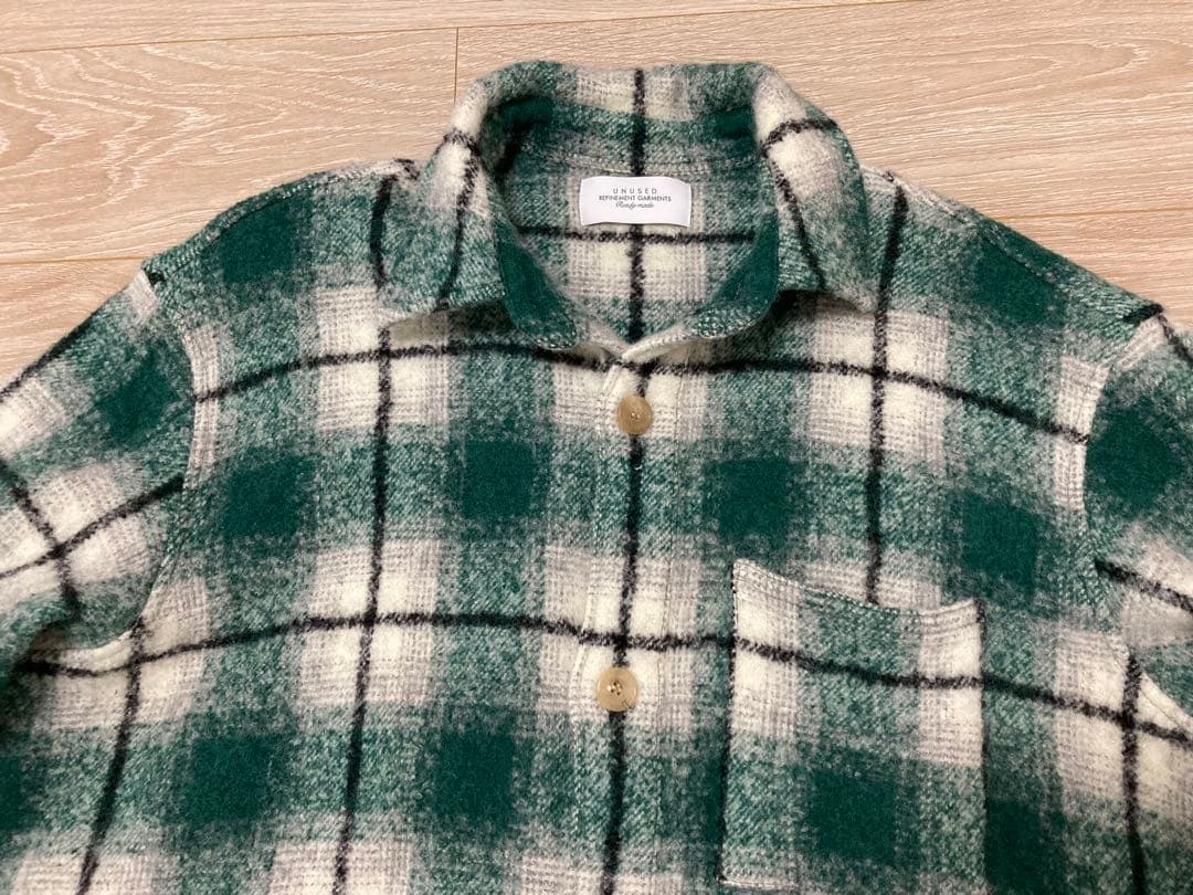 UNUSED アンユーズド WOOL CHECK SHIRT US2280 4
