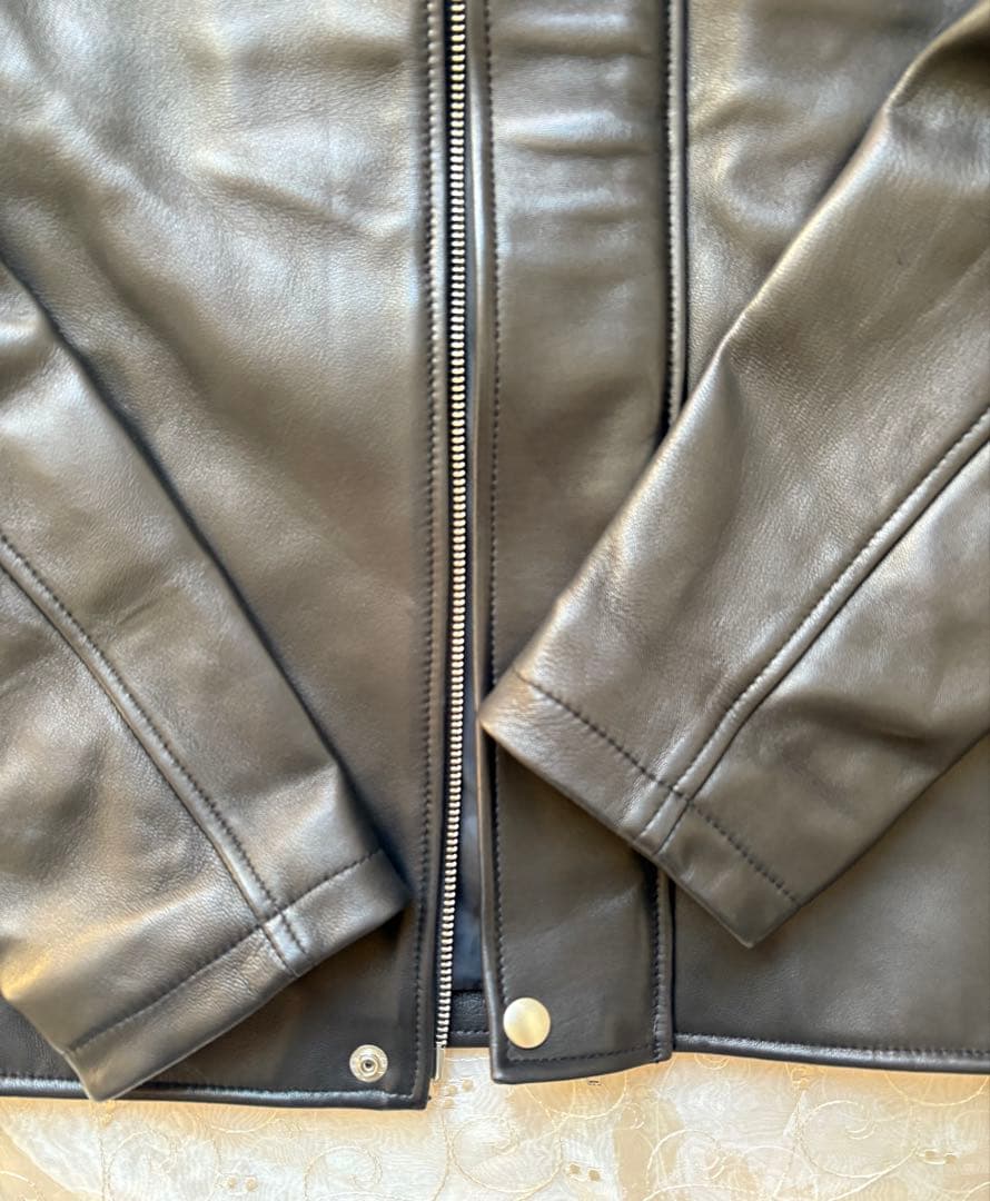 未使用BEAMS HEART ブラックシープレザージャケット S