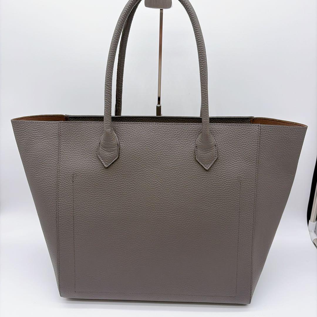 極美品【ユナイテッドアローズ】レザートートバッグ シボ革 大容量 zip仕様