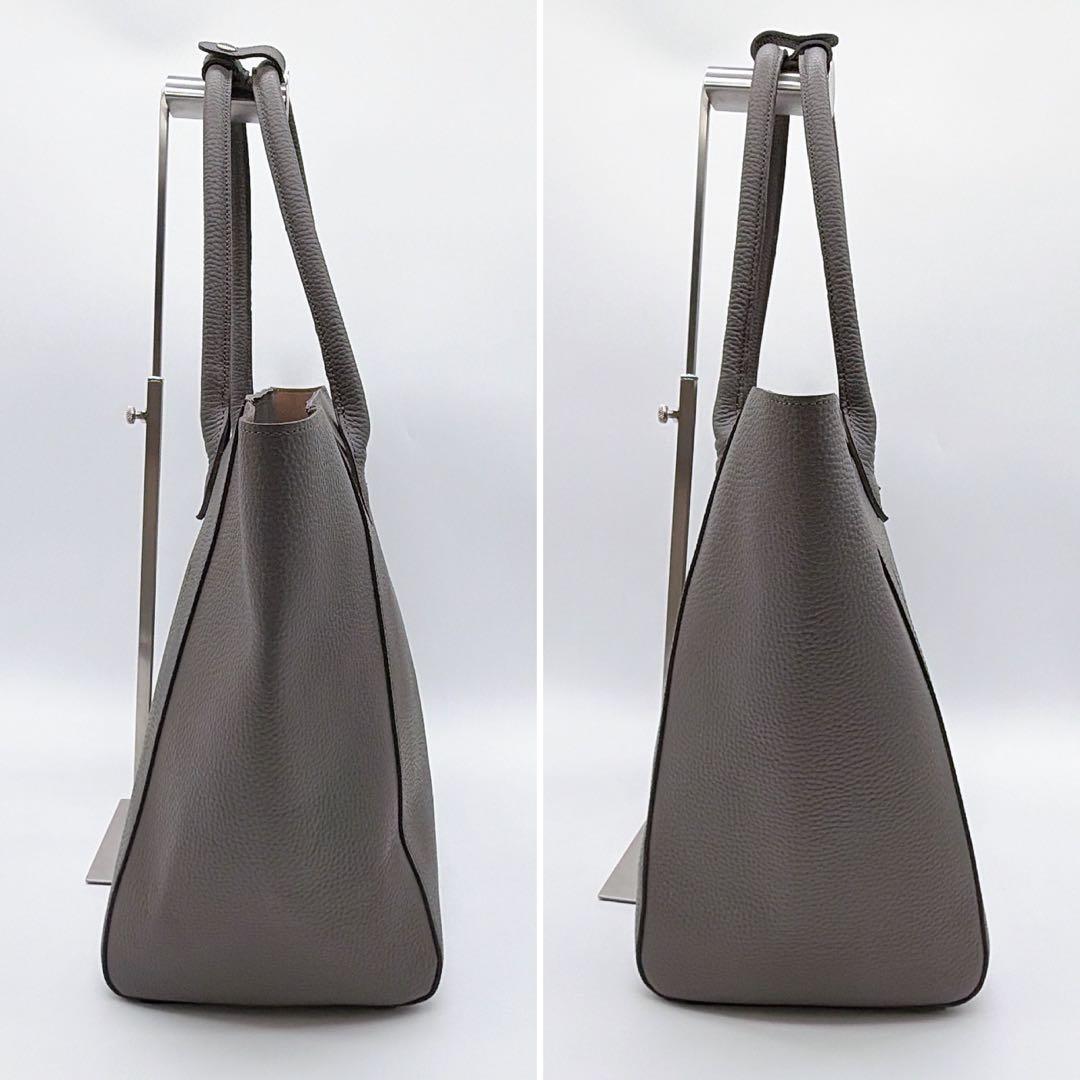 極美品【ユナイテッドアローズ】レザートートバッグ シボ革 大容量 zip仕様