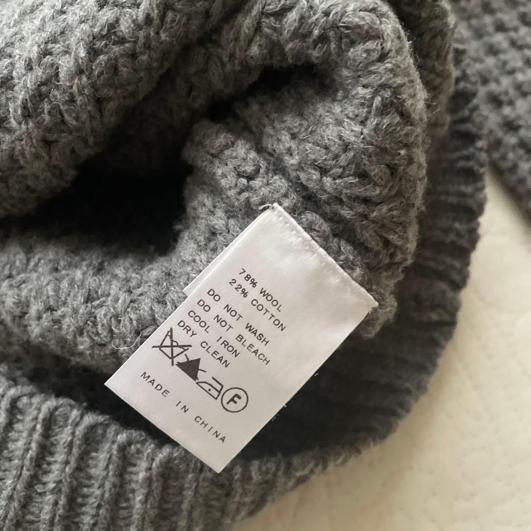 Deuxieme Classe バスケット編みクルーネックニット　コットンウール