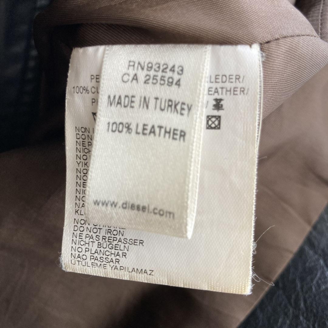 【極美品】DIESEL　ディーゼル　レザーライダースジャケット　牛革　ブラック