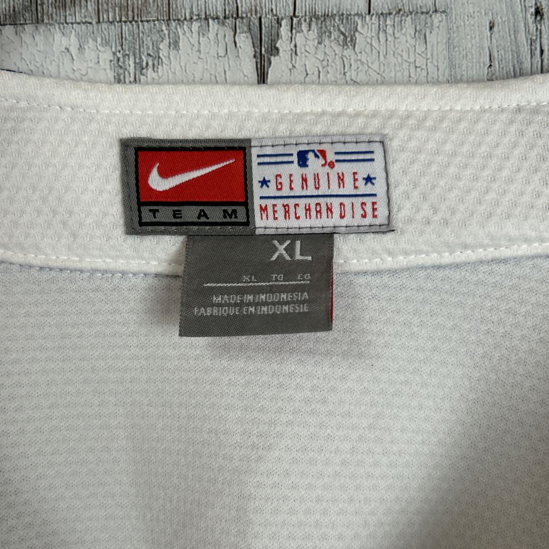 NIKE ナイキ メッツ ゲームシャツ XL 刺繍ロゴ 全刺繍 MLB 青 白
