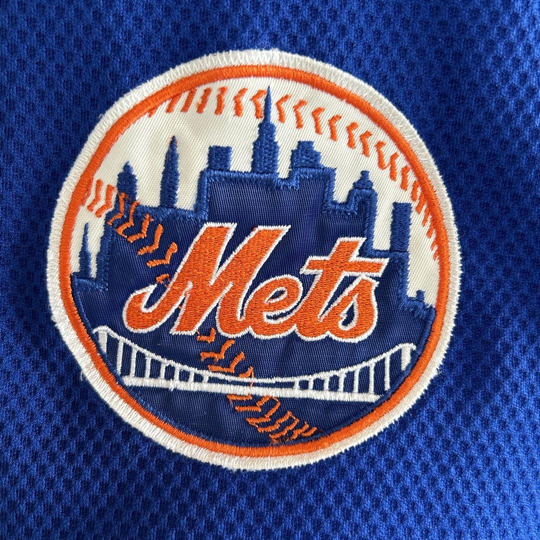 NIKE ナイキ メッツ ゲームシャツ XL 刺繍ロゴ 全刺繍 MLB 青 白