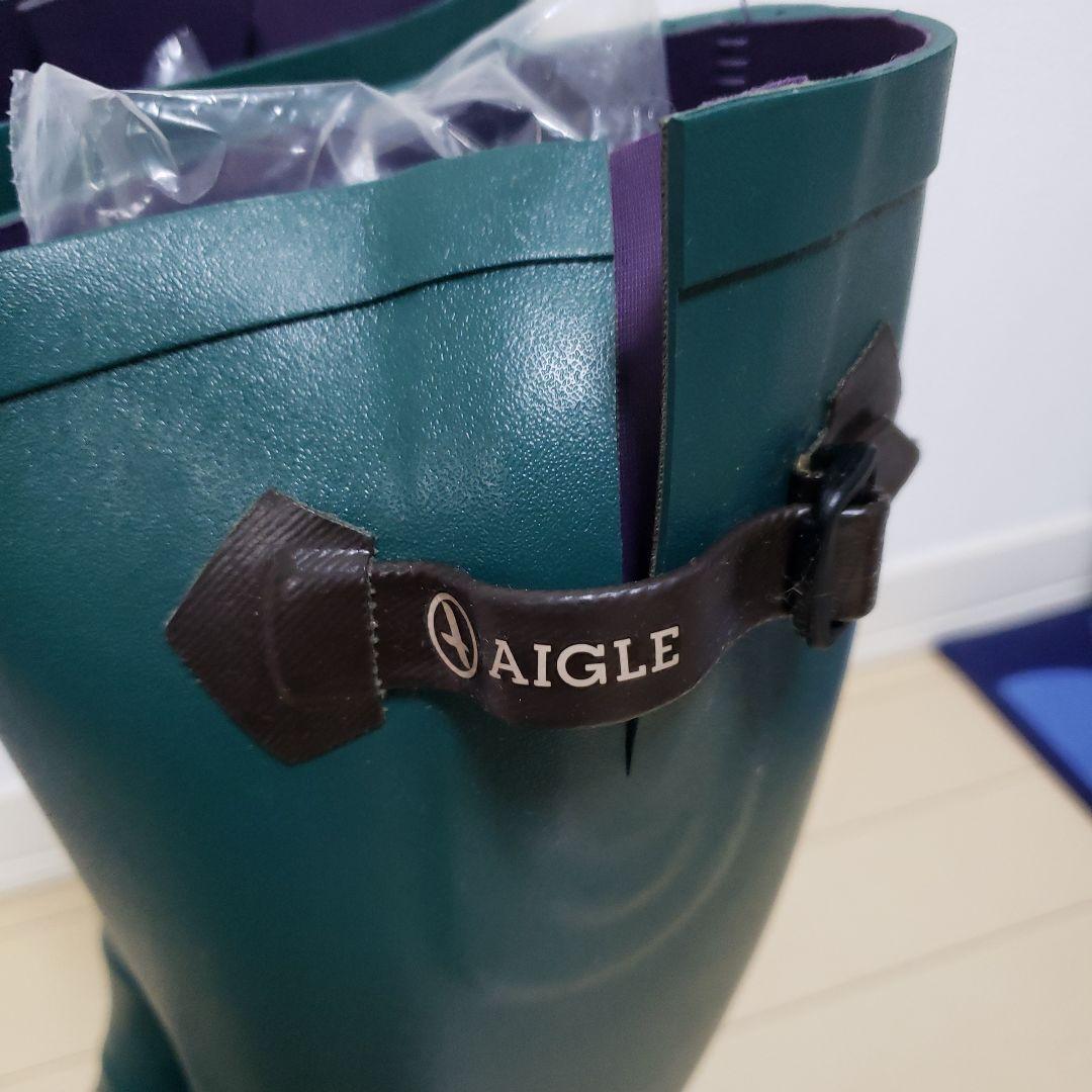 【新品未使用】AIGLE エーグル　ダークグリーン 長靴24.5cm