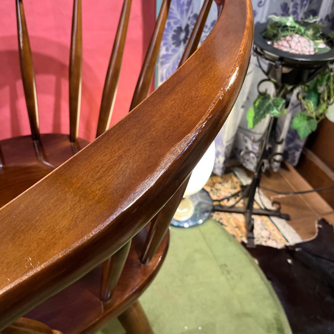 L１　オールドヴィンテージ 柏木工 ３６０度回転　ブナ無垢材　アームチェア