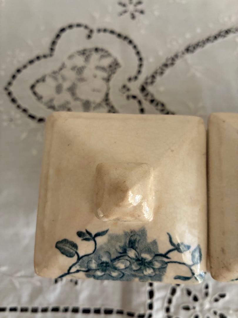 フランス　アンティーク　陶器　キャニスター　小さめ