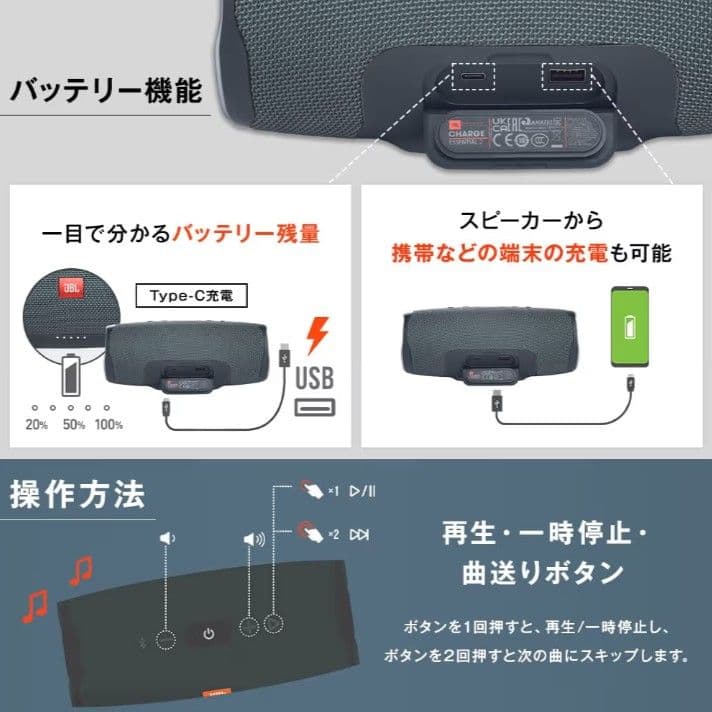 JBL CHARGE Essential 2 ワイヤレススピーカー